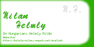 milan helmly business card